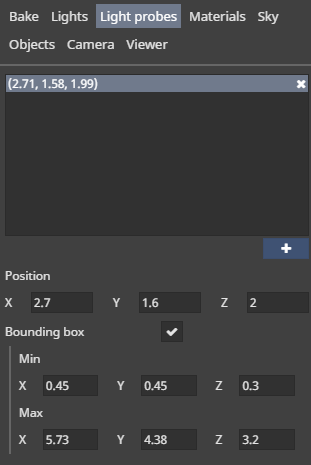 Light probes tab
