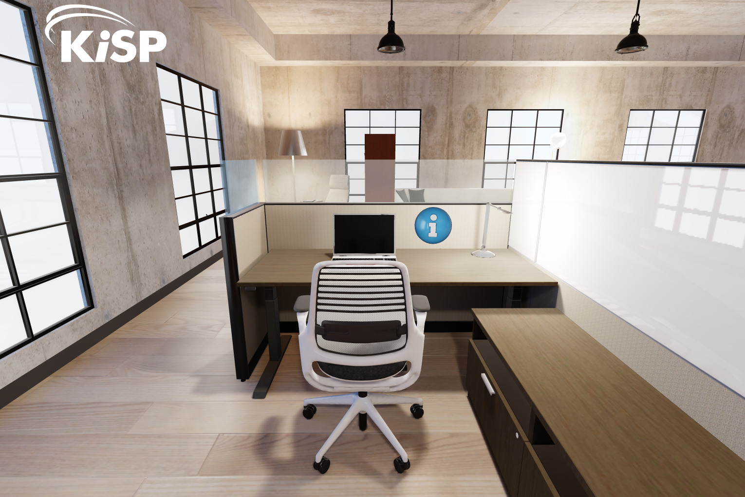 Modern office space interactive online walkthrough
