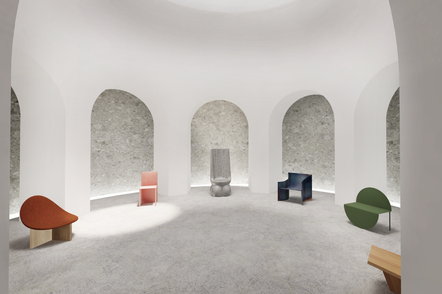 Virtual showroom with designer furniture